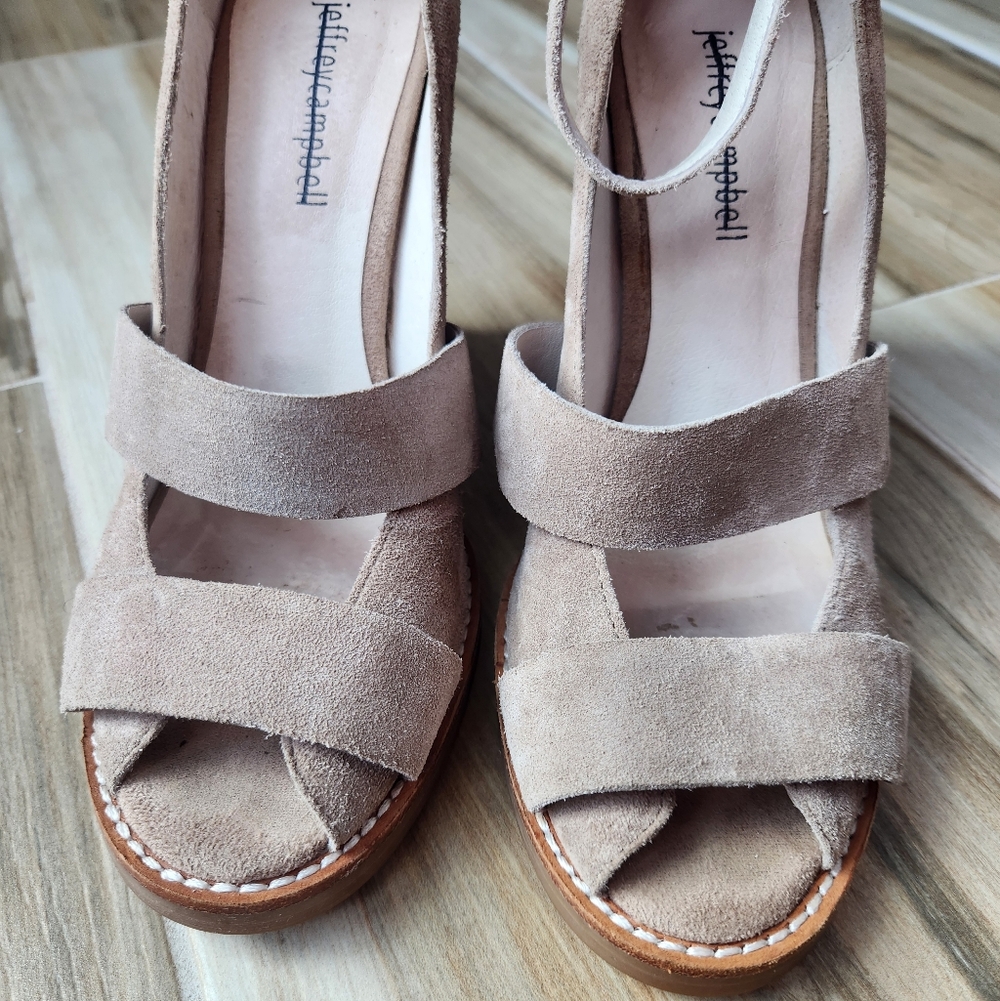Jeffrey Campbell Suede Wedge Sandals - Picture 4 of 11